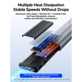 ORICO M.2 NVMe/SATA SSD Enclosure USB อะแดปเตอร์ภายนอกรองรับ UASP สําหรับ PCIe NVMe และ SATA SSD (AXM2)