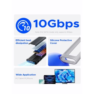 ORICO M.2 NVMe/SATA SSD Enclosure USB อะแดปเตอร์ภายนอกรองรับ UASP สําหรับ PCIe NVMe และ SATA SSD (AXM2)