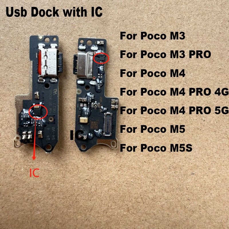 สําหรับ Xiaomi Poco M3 M4 M5 M5S M6 PRO USB Charger ชาร์จพอร์ต Dock Connector Flex Cable Board เปลี่ยน 4G 5G
