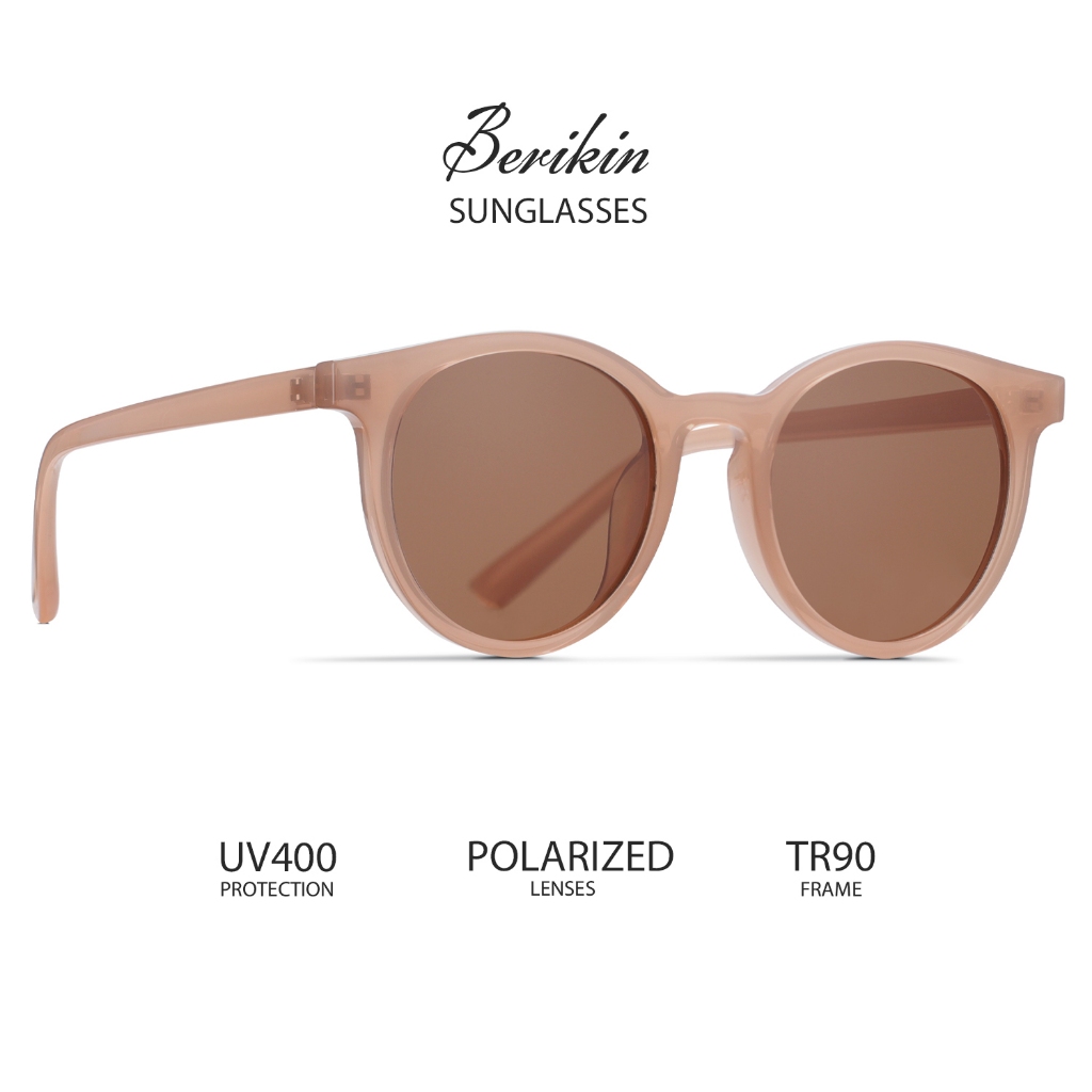 แว่นกันแดด Berikin ทรงกลมคลาสสิก วัสดุ TR90 ป้องกันUV400 สำหรับทั้งผู้ชายและผู้หญิง