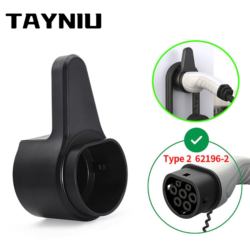 TAYNIU อุปกรณ์เสริม Ev Charger Type 2 Plug Holder EV ที่วางเครื่องชาร์จแท่นวางสำหรับรถยนต์ไฟฟ้าประเภท2สายชาร์จพิเศษป้องกันกล่องติดผนังแบบชั้นนำ