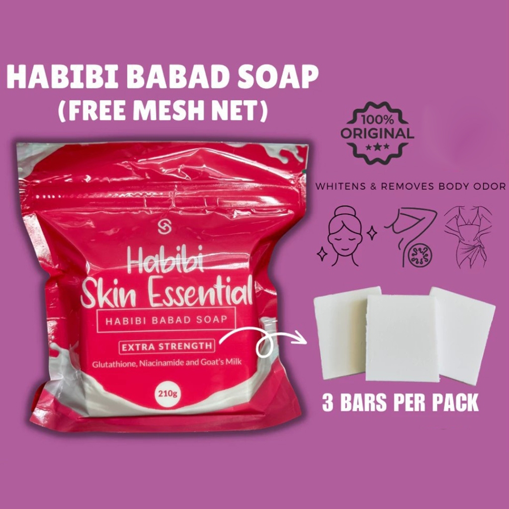 Habibi Skin Essential Whitening Soap ลบ Dark Under Arm Bad Odor Soap Niacinamide Glutathione และนมแพ