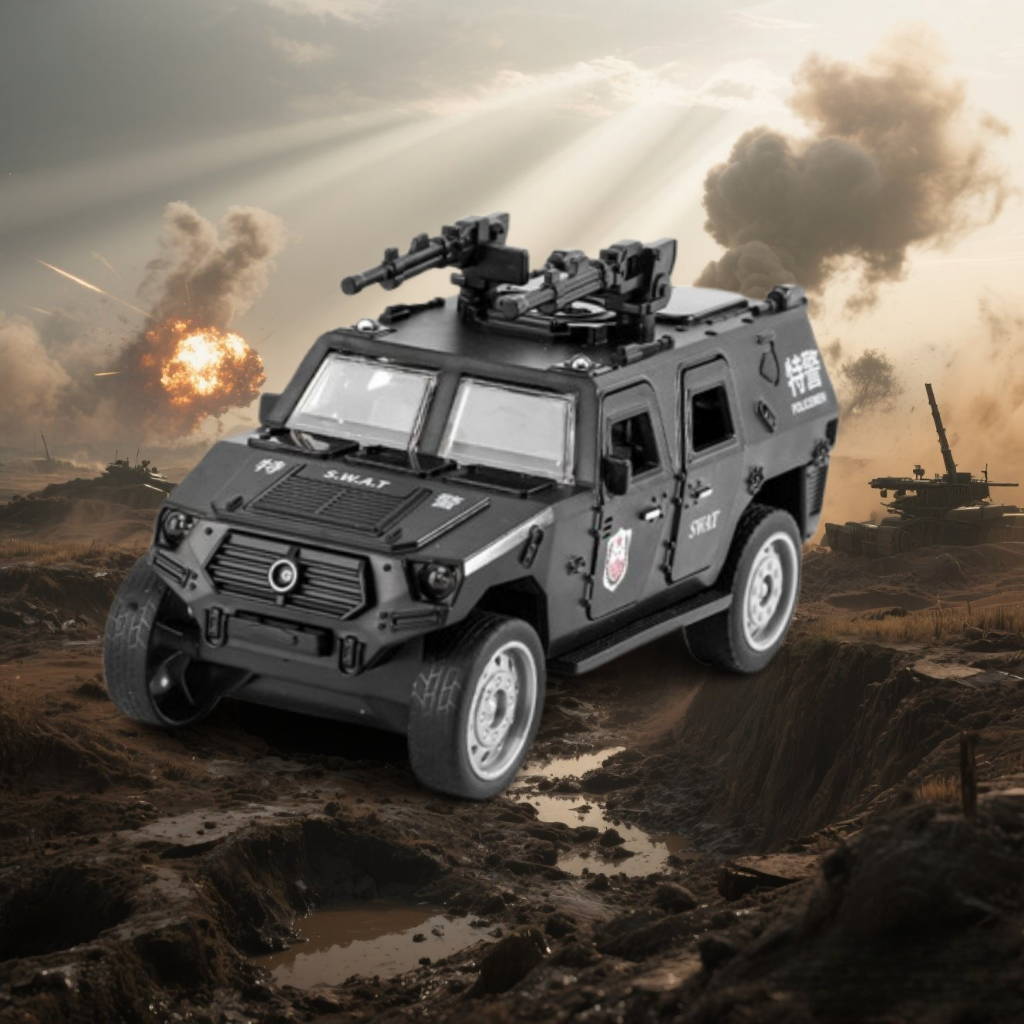 ✨รถตํารวจหุ้มเกราะจําลอง✨รถของเล่นเด็กเฉื่อย✨รถทหาร  รถหุ้มเกราะ รถลาดตระเวน✨เปิดประตู ได้ทุกบาน