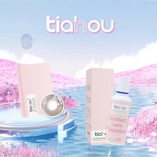 คอนแทคเลนส์ Tiahou คอนแทคเลนส์สี ขยายรูม่านตา คอนแทคเลนส์สีดำ DIA 14.2มม Black 6รายเดือน