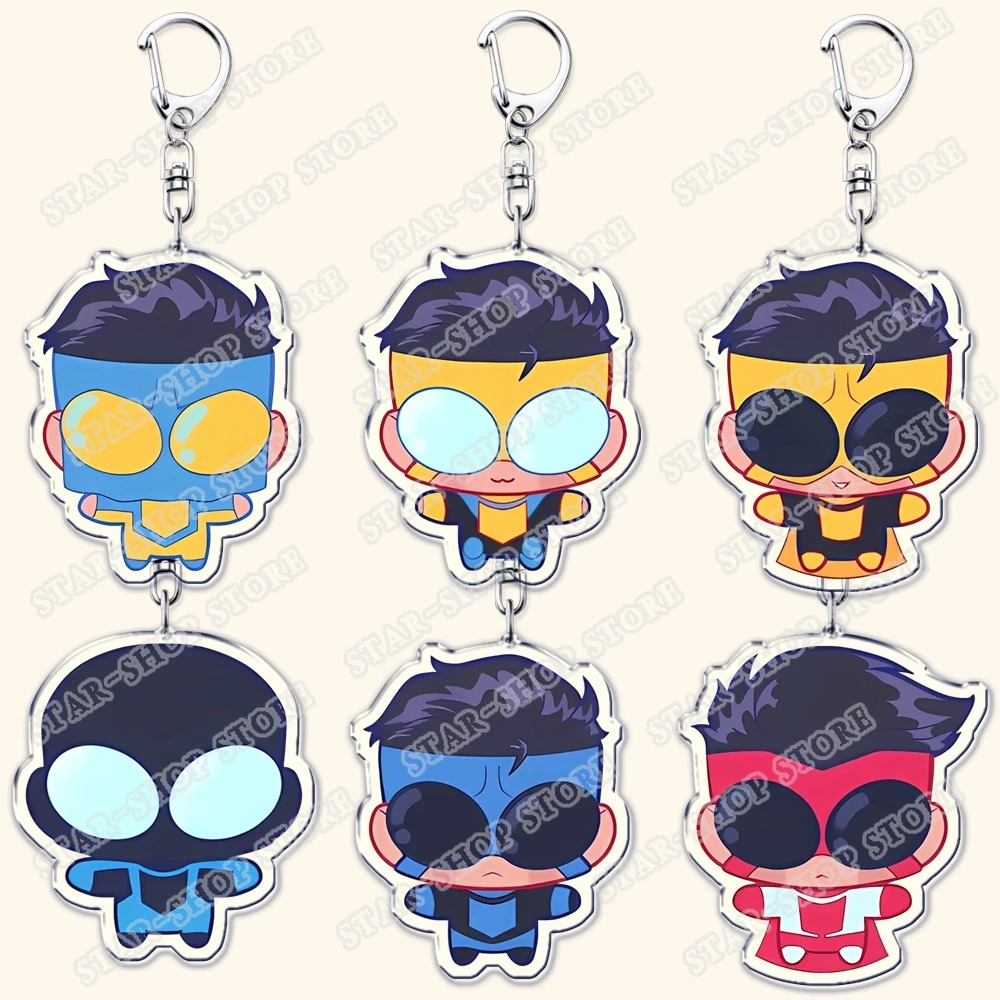Hot ผู้ใหญ่ Animated Superhero Chibi พวงกุญแจสําหรับผู้หญิงอุปกรณ์เสริมกระเป๋า Omni Man Key Chain Ke