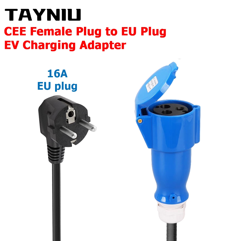 TAYNIU Cee ซ็อกเก็ตชาร์จ EV ปลั๊กตัวเมีย NEMA 5-15 เป็น Cee สําหรับยานพาหนะไฟฟ้า 7KW