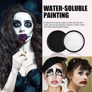 VERONNI 6 สี 30g Face Paint Body Paint สีน้ำสำหรับเด็กและผู้ใหญ่ปลอดภัยแต่งหน้าสีเดียว ชุดขาวดำเพ้นท์หน้าฮาโลวี