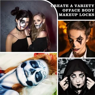 VERONNI 6 สี 30g Face Paint Body Paint สีน้ำสำหรับเด็กและผู้ใหญ่ปลอดภัยแต่งหน้าสีเดียว ชุดขาวดำเพ้นท์หน้าฮาโลวี