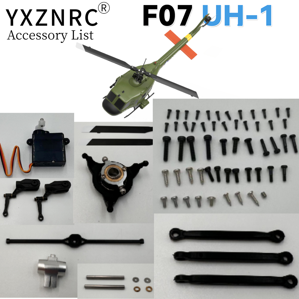 F07 6CH รายการอุปกรณ์เสริมเฮลิคอปเตอร์ YUXIANG F07 1:34 UH-1 Huey Aileronless เฮลิคอปเตอร์ 2.4G 6CH 