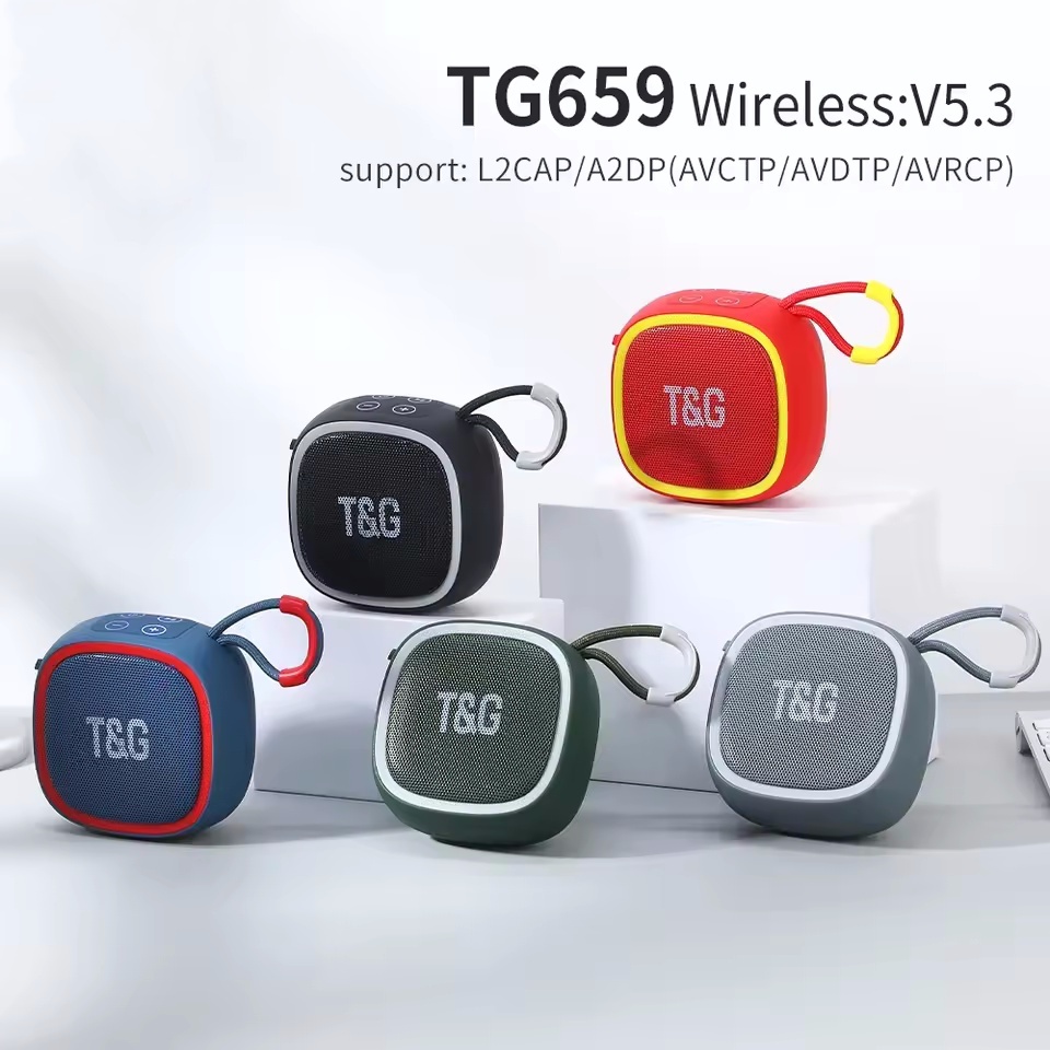 TG659 ลําโพงบลูทูธไร้สายขนาดเล็ก TWS บลูทูธ 5.3 กล่องเสียงไฮไฟลําโพงรองรับ TF Card วิทยุ