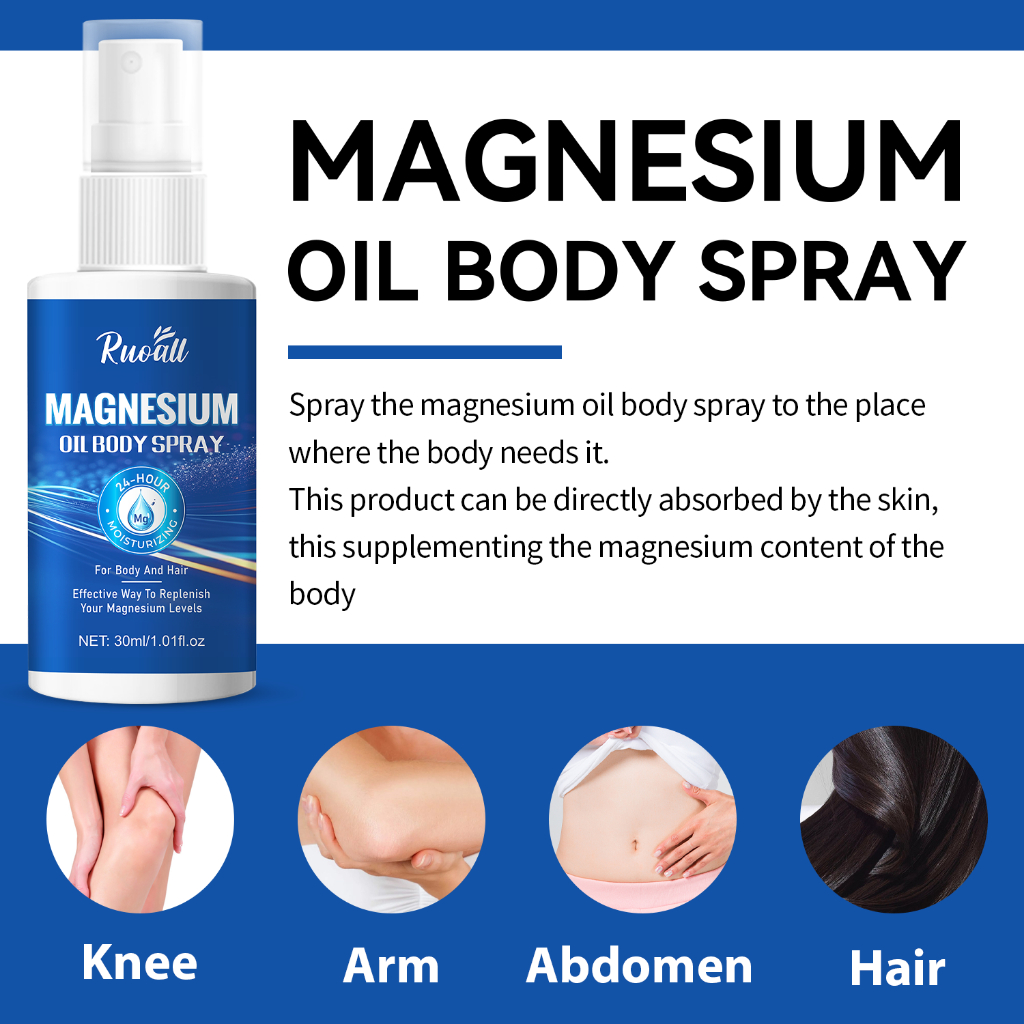 RUOALL MAGNESIUM OIL SLEEP SPRAY 30ML| 98% SKIN DIRECT RATE IS 3 TIMES LOTION ABSORPTION| เปียกและร้อนใน RAINY SEASON MAGNESIUM LOSS FIRST AID NATURAL MAGNESIUM ION+L