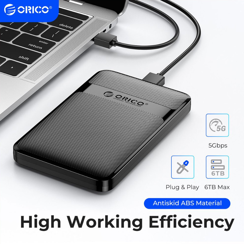ORICO 2.5 นิ้ว HDD Case SATA to USB3.0 Type C Enclosure 6Gbps USB C ภายนอก SATA HDD Enclosure รองรับอัตโนมัติ - ฟังก์ชั่นการนอนหลับ (2577U3 - V1)