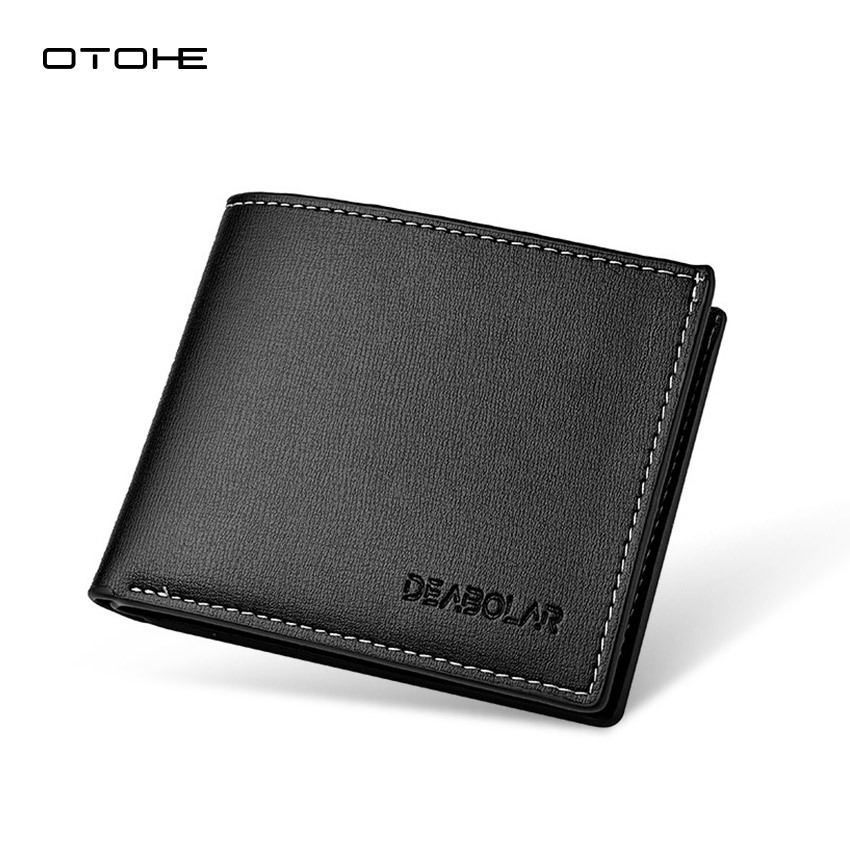 OTOHE กระเป๋าสตางค์กระเป๋าสตางค์แบบพับได้ของผู้ชายกระเป๋าสตางค์ PU นุ่มพิเศษย่อห