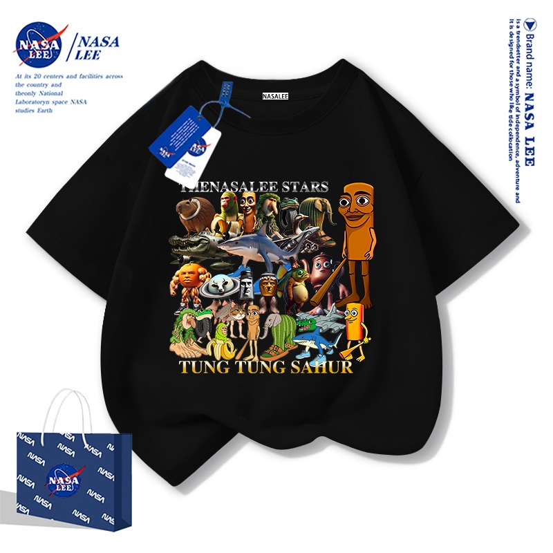 【ส่งเร็ว 48 ชม.】เสื้อยืด NASA ผ้าฝ้ายนุ่ม ลายตัวการ์ตูนตุ้งตุ้งสุดฮา สไตล์ไทย ใส่ได้ทั้งครอบครัว