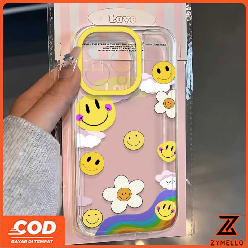 สําหรับVivo V60 LITE V50 V50 LITE V40 V40 LITE Y19S Y04 Y29 Y29S V29 V30 Y03 Y18 Y200 Y300 เมฆที่สวยงามหน้ายิ้มดอกทานตะวันกันกระแทกTPUเคสโทรศัพท์