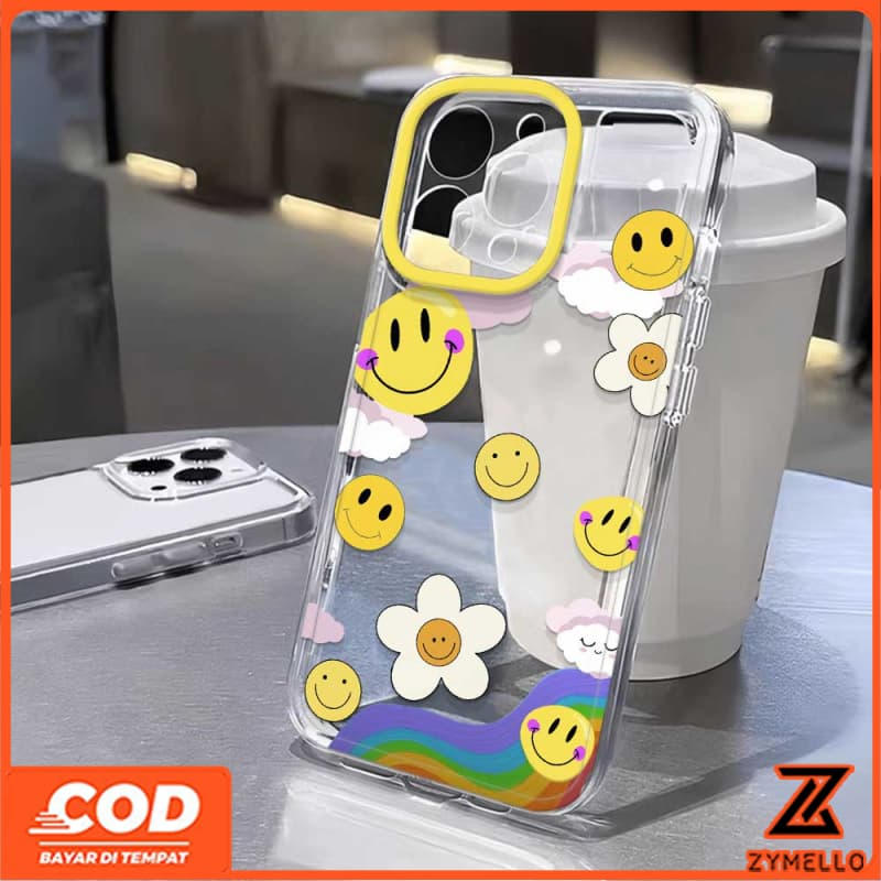 สําหรับVivo V60 LITE V50 V50 LITE V40 V40 LITE Y19S Y04 Y29 Y29S V29 V30 Y03 Y18 Y200 Y300 เมฆที่สวยงามหน้ายิ้มดอกทานตะวันกันกระแทกTPUเคสโทรศัพท์ - รูปที่ 3