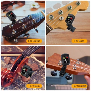 ACOUWAY กีตาร์จูนเนอร์ชาร์จ Chromatic Digital Tuner สีจอแสดงผล LCD String Instrument อุปกรณ์เสริมสําหรับกีตาร์ Ukulele ไวโอลินเบส Mandolin