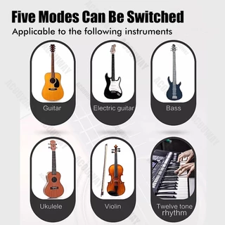 ACOUWAY กีตาร์จูนเนอร์ชาร์จ Chromatic Digital Tuner สีจอแสดงผล LCD String Instrument อุปกรณ์เสริมสําหรับกีตาร์ Ukulele ไวโอลินเบส Mandolin