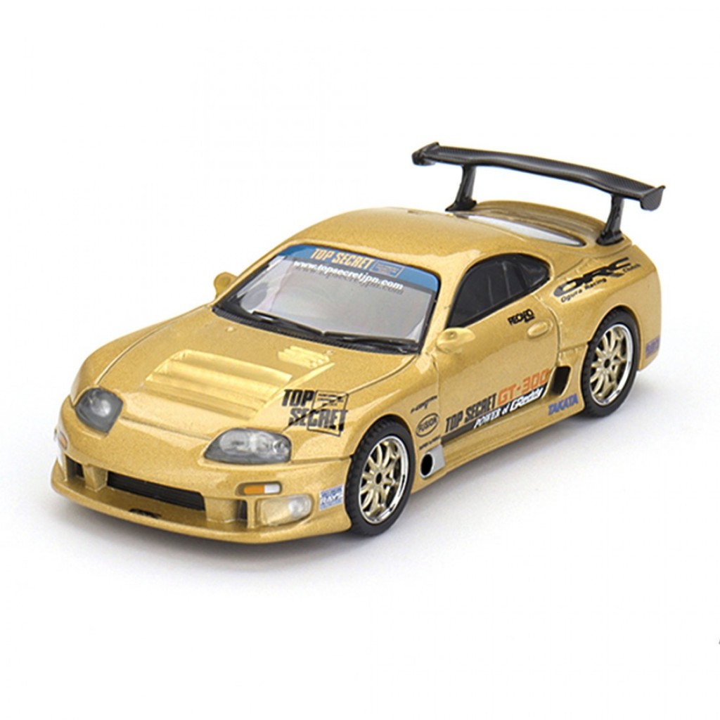 Mini GT MGT00961-R 961 1/64 Toyota Supra A80 Top Secret GT-300 Top Secret Gold RHD Diecast Scale รถโมเดล