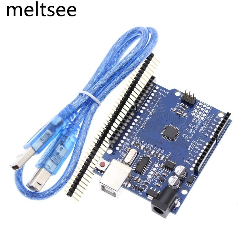 คุณภาพสูง One ชุด UNO R3 CH340G + MEGA328P ชิป 16Mhz สําหรับ Arduino UNO R3 บอร์ดพัฒนา + สาย USB