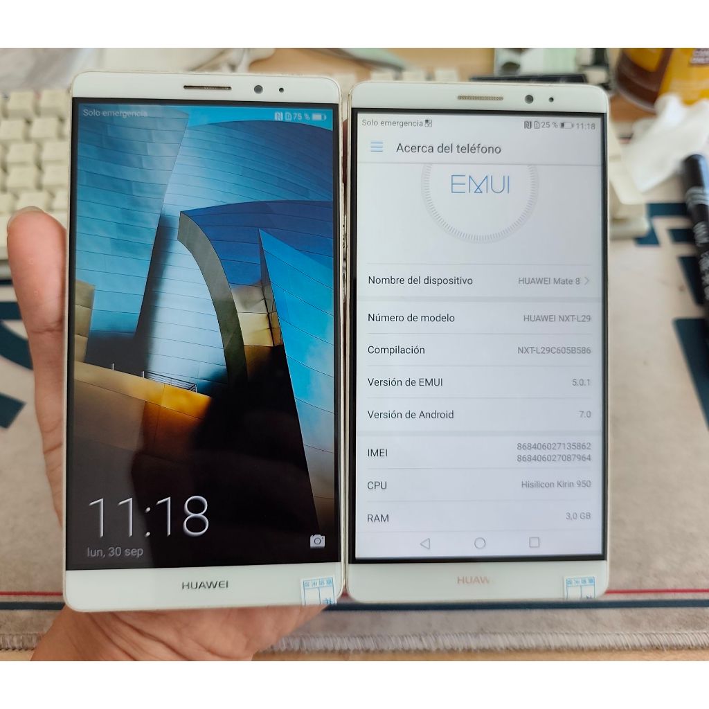 โทรศัพท์ Huawei Mate8 สมาร์ท 4G มือสองดั้งเดิม 4+32/64G หน้าจอขนาดใหญ่ 6 นิ้ว 16PM 4000mAh Android 7