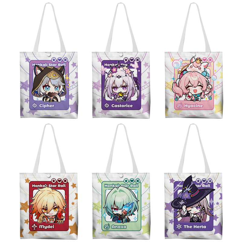 Honkai: กระเป๋าผ้าแคนวาส Star Rail กระเป๋าถือหิ่งห้อย Castofine