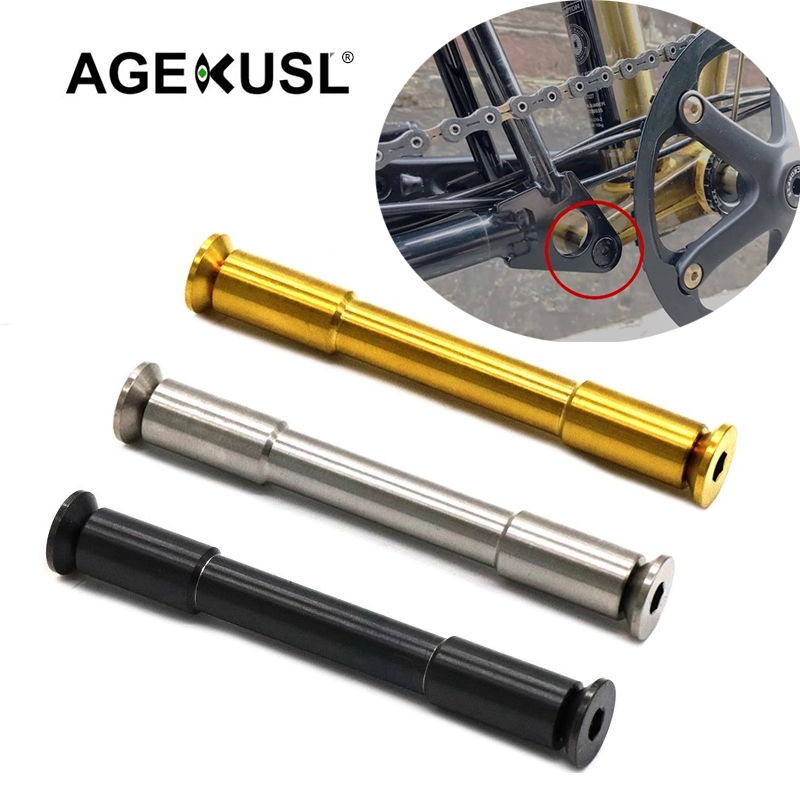 AGEKUSL จักรยานพับด้านหลังส้อม บานพับแบริ่งเพลา Pivot สกรูไทเทเนียมสำหรับ Brompton Aline Cline