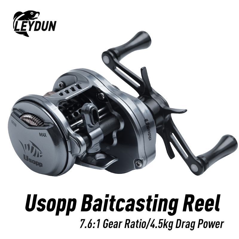 LEYDUN USOPP รอกตกปลา 7.6:1 125g คาร์บอนไมโครลาก 4.5KG Baitcasting Reel ใหม่