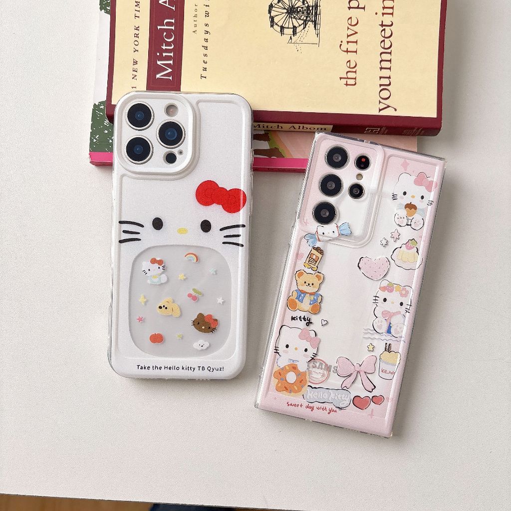 การ์ตูนน่ารัก Hello Kitty กรอบภาพ เคส Samsung Galaxy S25Edge S25 Ultra S25 Plus S25 S24 FE S24 Ultra S24 Plus S24 S23FE S23 Ultra S23 Plus S23 S22Ultra S21Ultra S21FE Note20Ultra A56 A55 A54 A36 A34 5G Case เคสโทรศัพท์ใหม่ TPU ป้องกันการตก เคสมือถือซัมซุง
