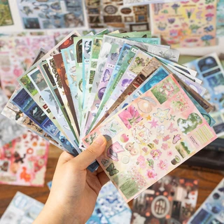 โอยา | Sparkling Film Sticker Book Butterfly Dream Core Style Sticker Book Material Handbook Mobile Phone Back Card diy ตกแต่ง Collage