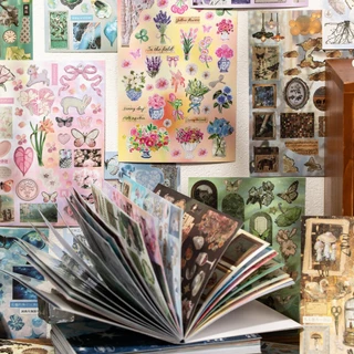 โอยา | Sparkling Film Sticker Book Butterfly Dream Core Style Sticker Book Material Handbook Mobile Phone Back Card diy ตกแต่ง Collage