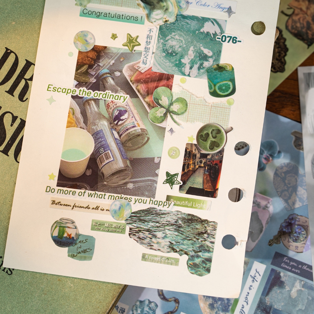 โอยา | Sparkling Film Sticker Book Butterfly Dream Core Style Sticker Book Material Handbook Mobile Phone Back Card diy ตกแต่ง Collage - รูปที่ 4