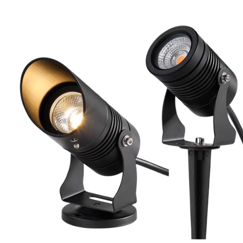 สปอตไลท์กลางแจ้ง 220V/DC12v กันน้ํา Led Floodlight 5W 7W 12W สวนผนังไฟสนามหญ้าภูมิทัศน์ต้นไม้ Spike แสง IP67 อลูมิเนียมหนา