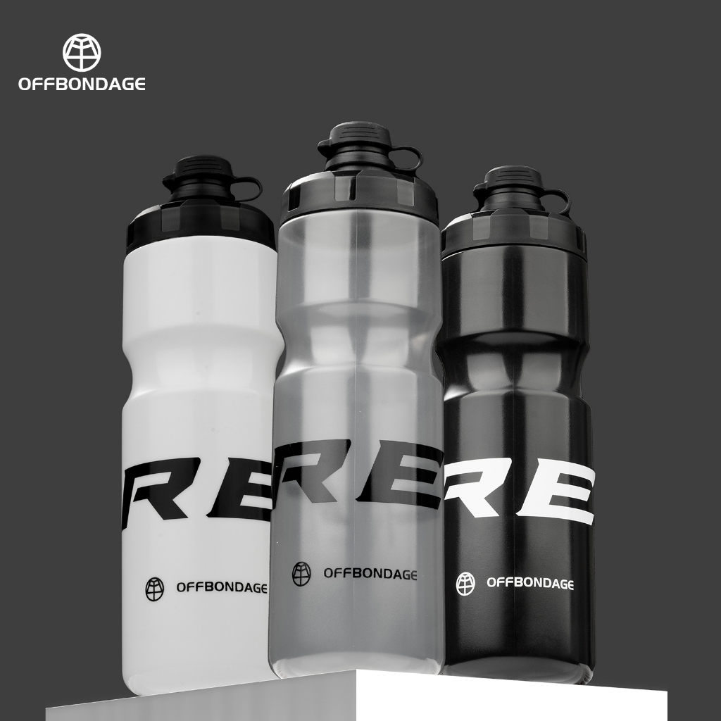 OFFBONDAGE ขวดน้ำปั่นจักรยาน 600 มล., กันรั่ว PP5, ด้ามจับเว้าเหมาะสำหรับจักรยานทุกประเภท