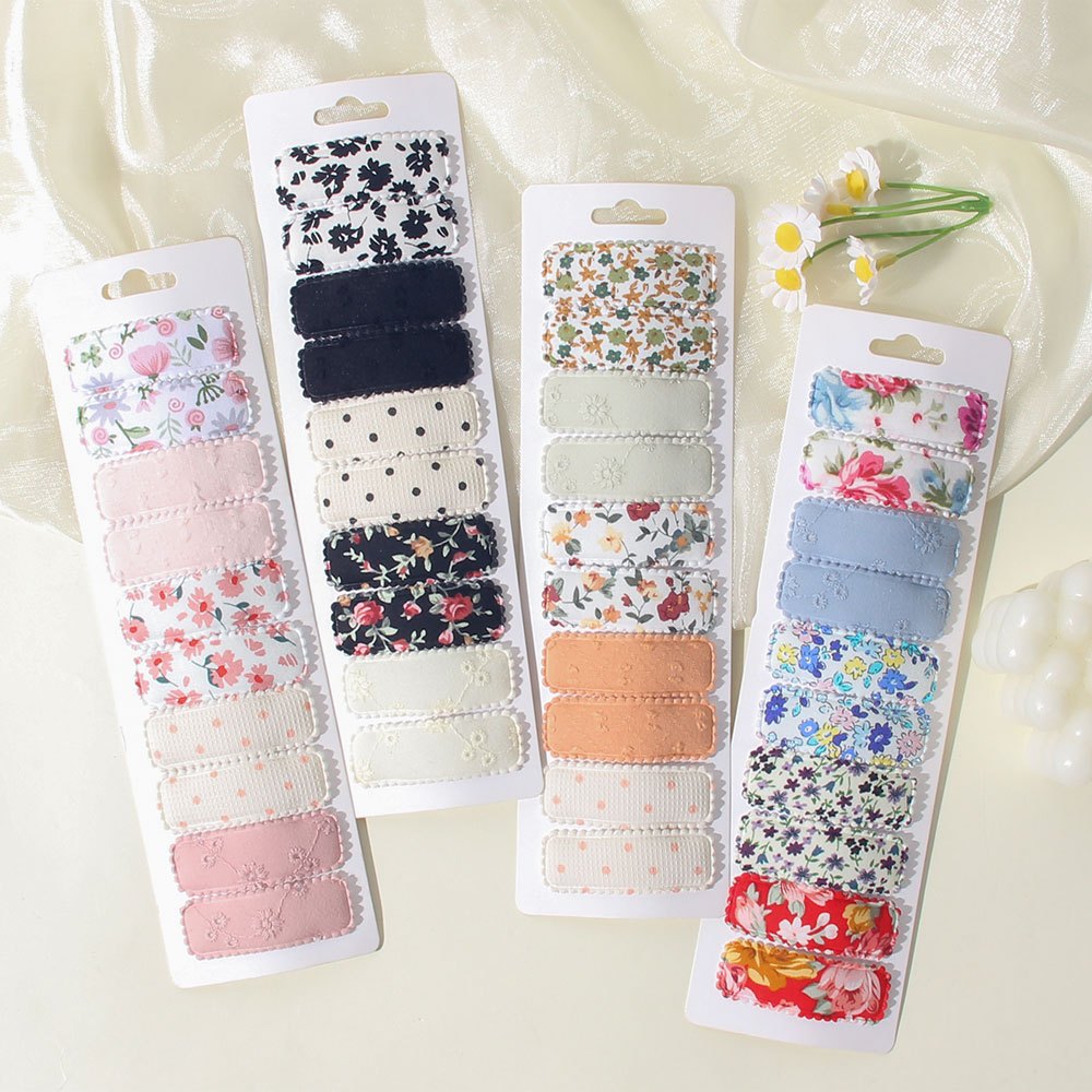 การ์ดพิมพ์สีทึบ สแควร์.shape BB คลิปผม ทำด้วยมือ สำหรับเด็กสาว ขายส่ง 10 ชิ้น