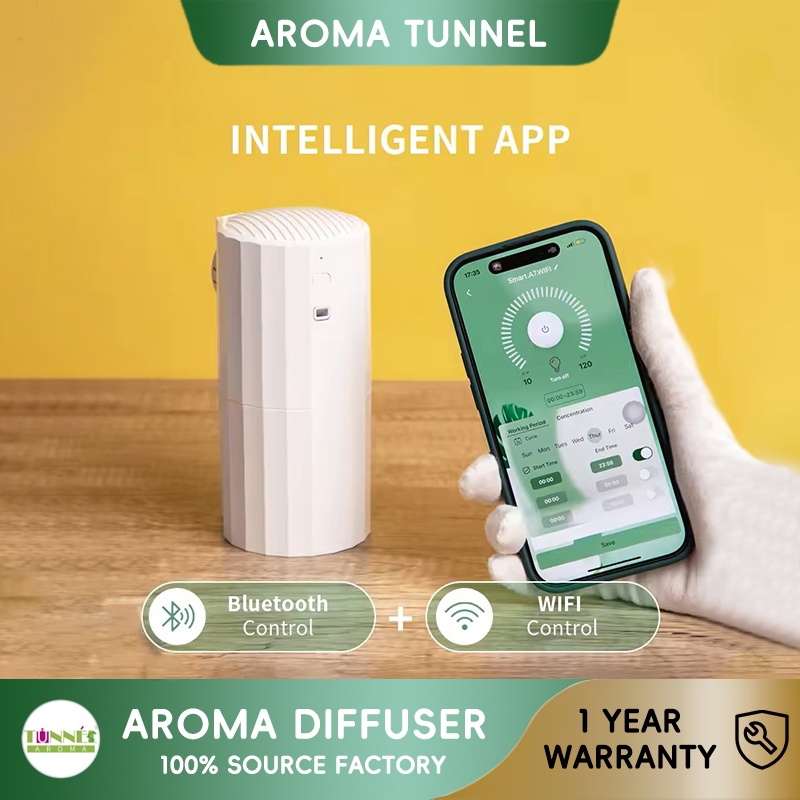 AROMA TUNNEL 130ML 900Sqft สมาร์ท WIFI Essential Oil Diffuser Air Humidifier Home Hotel บลูทูธเครื่องอโรมา