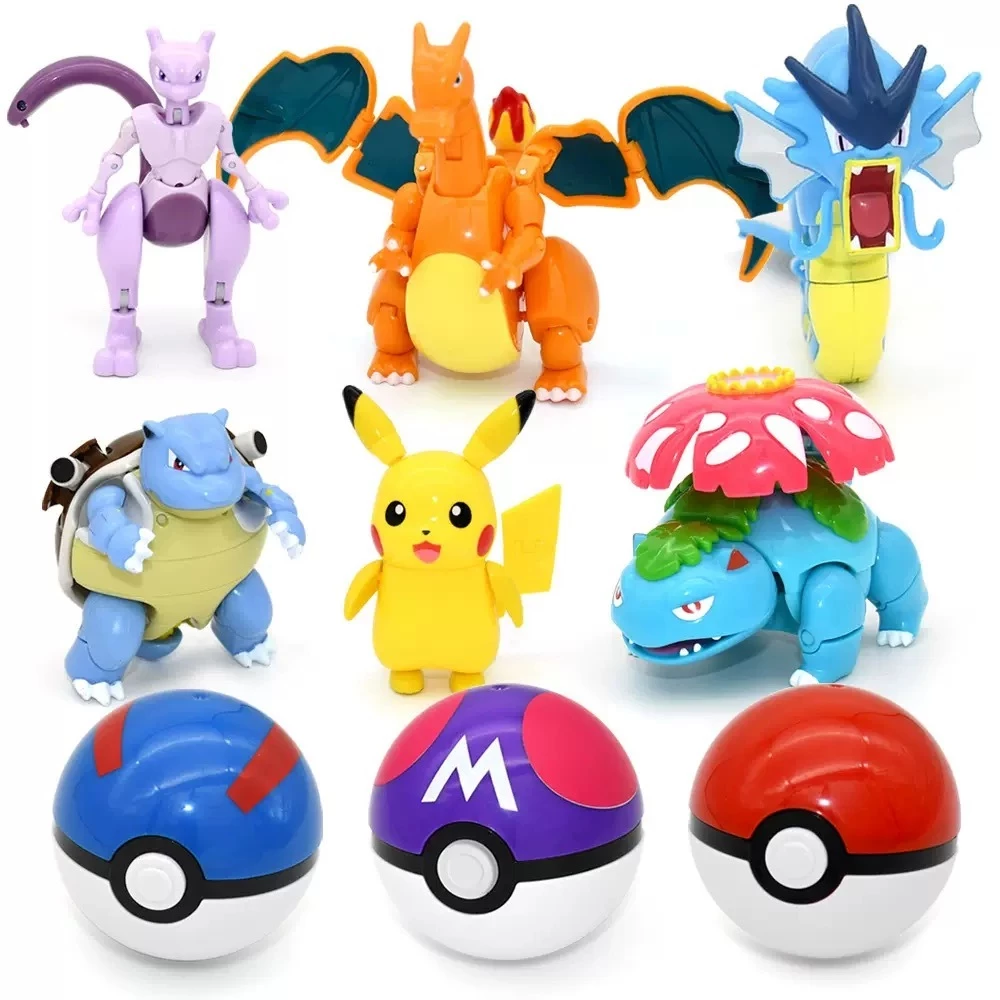 พร้อมสต็อก Pokemon Elf Ball โมเดล โปเกมอน Pikachu Action Figure อะนิเมะ Pokeball Charizard Gyarados Greninja Transformer ของเล่นสําหรับเด็ก thumbnail 6