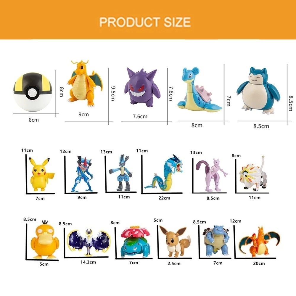 พร้อมสต็อก Pokemon Elf Ball โมเดล โปเกมอน Pikachu Action Figure อะนิเมะ Pokeball Charizard Gyarados Greninja Transformer ของเล่นสําหรับเด็ก thumbnail 10