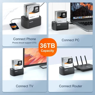 MAIWO HDD Clone Docking Station สําหรับ 2.5/3.5 นิ้ว HDD SSD รองรับ Offline Cluster (K3062)