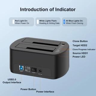 MAIWO HDD Clone Docking Station สําหรับ 2.5/3.5 นิ้ว HDD SSD รองรับ Offline Cluster (K3062)