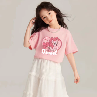 Princess Kesli เสื้อยืดเด็กผู้หญิง รูปแบบการ์ตูนพิมพ์ แบบเกาหลี ายแขนสั้นเสื้อยื เสื้อยืดเด็ก 2-12 ปี