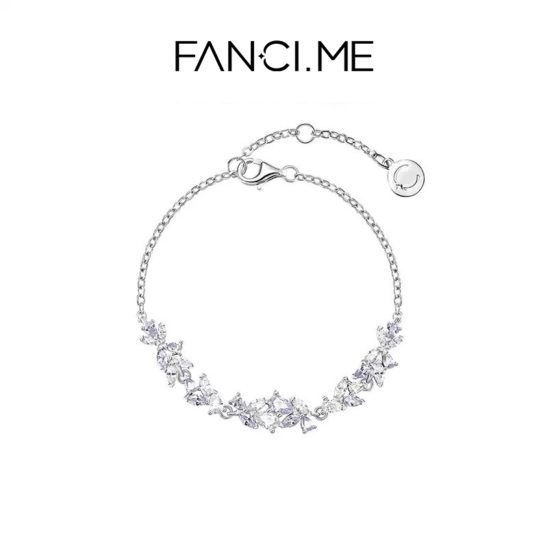 FANCIME سوار فضة زهور الوستارية