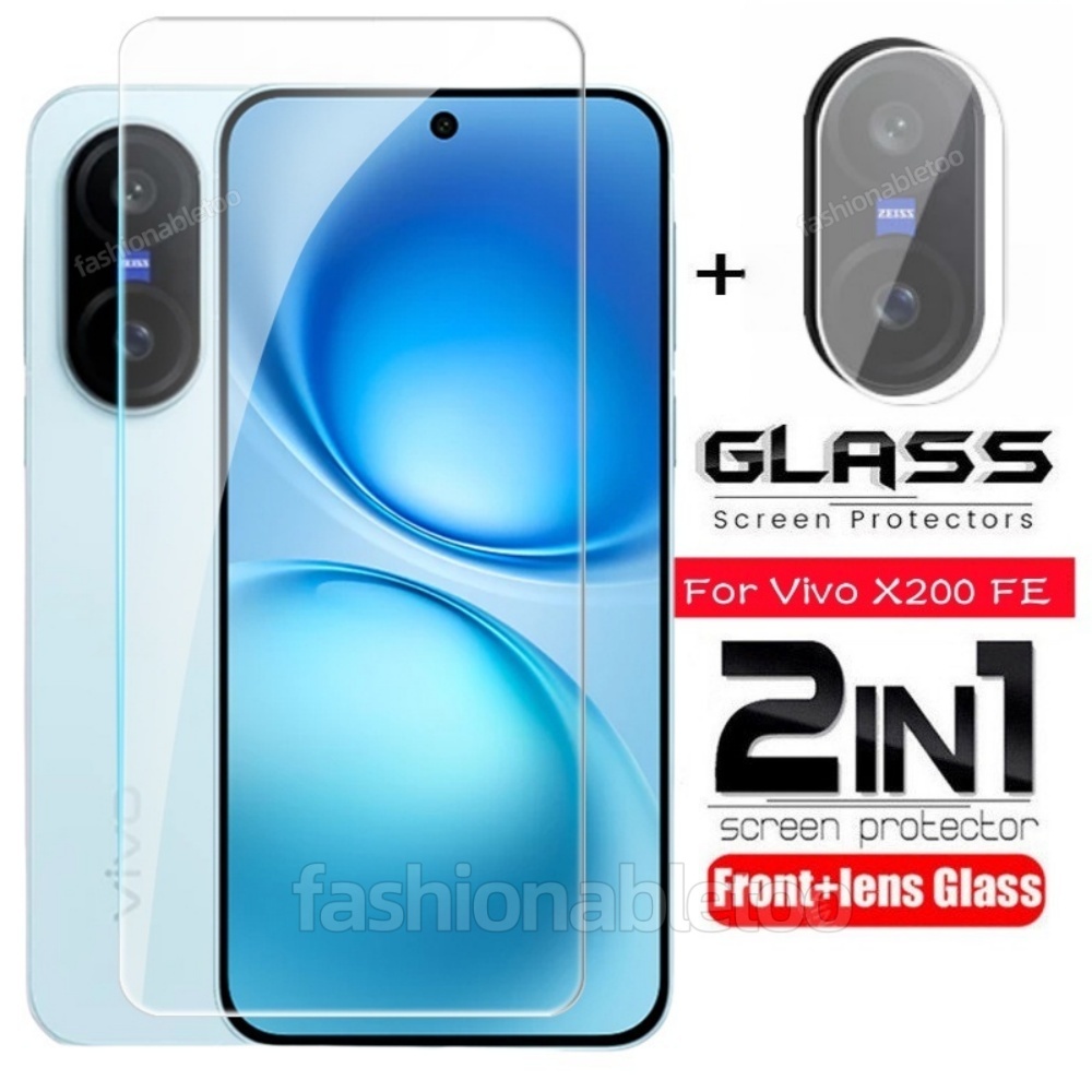 สําหรับ Vivo X200 FE 2 in 1 ป้องกันหน้าจอกระจกนิรภัยฟิล์มสําหรับ Vivo X200 FE X200promini X200s X200