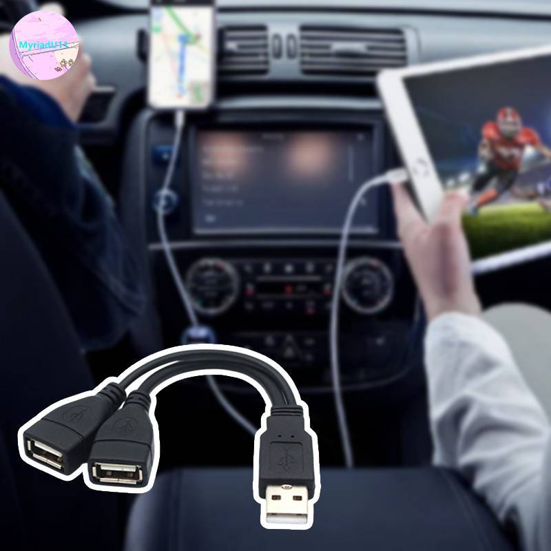 Myriadu สายเคเบิลแยก Y USB 2.0 1 ตัวผู้ เป็น 2 ตัวเมีย สําหรับ PC