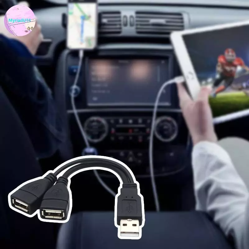 Myriadu สายเคเบิลแยก Y USB 2.0 1 ตัวผู้ เป็น 2 ตัวเมีย สําหรับ PC