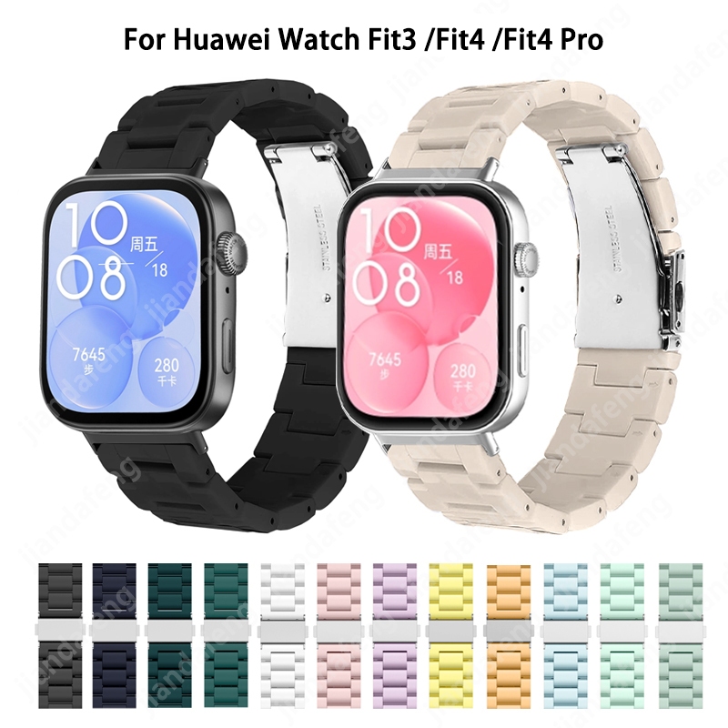 สายแฟชั่นเรซินสีใส สำหรับ Huawei Watch Fit 3 2 4 5 Pro
