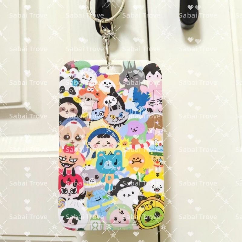 GMMTV Family Portrait Card Holder พวงกุญแจกระเป๋าจี้ CP Perthsanta Juniormark Williamest Geminifourth Pondphwin Card Holder ID Work Badge Lanyard Bus Subway Card Student Campus