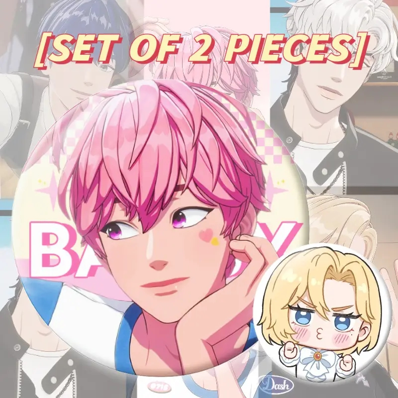 UNI.FUN ชุดปุ่มและเข็มกลัดตัวละครอนิเมะ 2 ชิ้น SET (PLAVE BAMBY NOAH YEJUN HAMIN EUNHO)