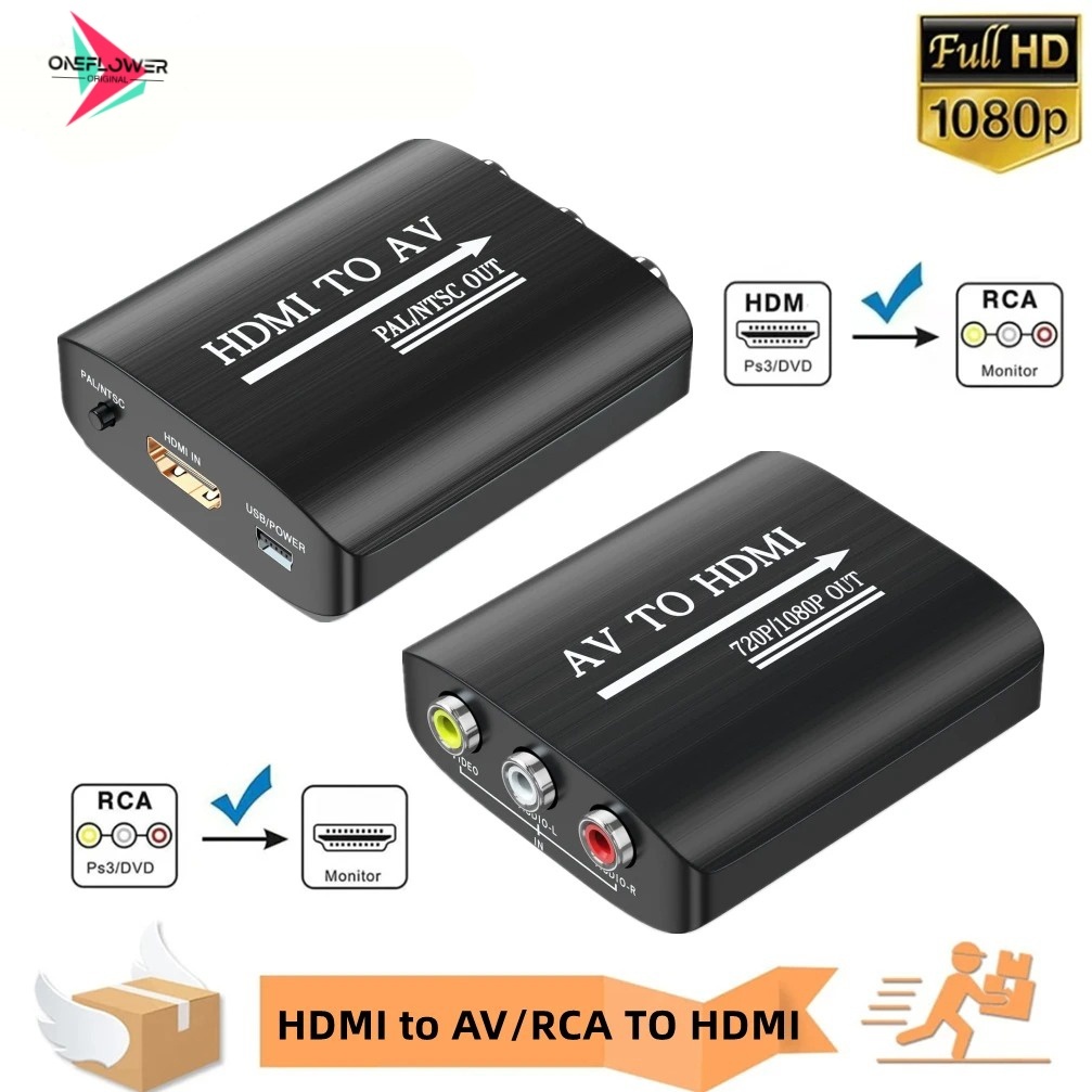 อะแดปเตอร์ RCA เป็น HDMI,720/1080P AV เป็นอะแดปเตอร์ HDMI รองรับ PAL/NTSC สําหรับ PS1/PS2/PS3/Xbox 3