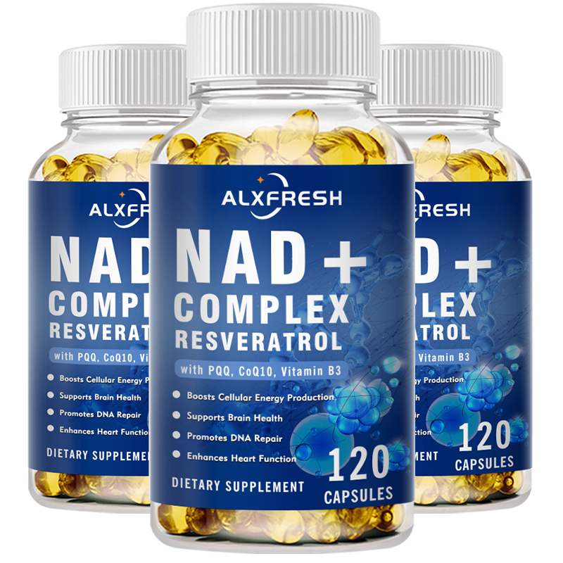 NAD อาหารเสริมความแข็งแรงเป็นพิเศษด้วย Resveratrol สําหรับผู้หญิงผู้ชายสารต้านอนุมูลอิสระพลังงาน,สุขภาพเซลล์